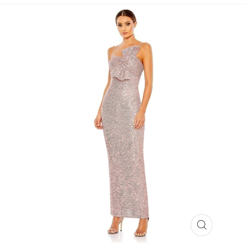 Elegant Pink Sequin Evening Gown